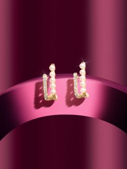 Zaveri Pearls - Women Gold Plated Austrian Diamonds Pearls Stud Earrings