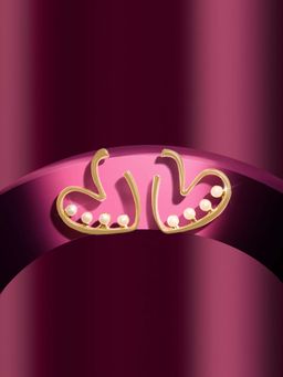 Zaveri Pearls - Women Gold Plated Pearls Embellished Heart Stud Earrings