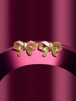 Zaveri Pearls - Women Gold Plated Bow Statement Stud Earrings