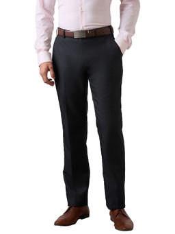 Park Avenue - Men Regular Fit Solid Dark Grey Trouser