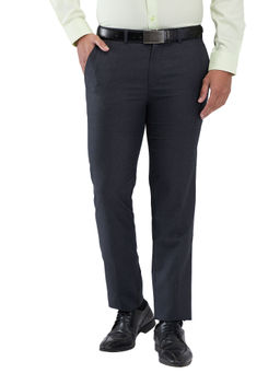 Raymond - Men Slim Fit Solid Dark Grey Trouser