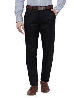 Raymond - Men Slim Fit Solid Black Trouser
