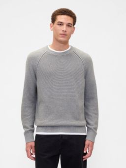 GAP - Men Grey Cotton Solid Sweater