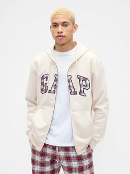 GAP - Men Cream Polyester Blend Graphic Hoodie