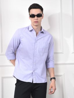 CRIMSOUNE CLUB - Men Lavender Cotton Shirt
