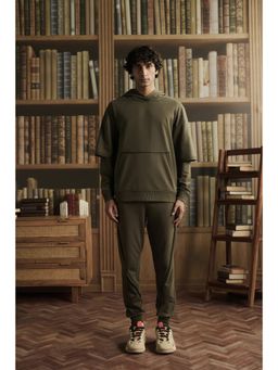 Muvazo - Men Olive Layer Sleeve Co-Ord Set