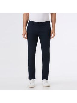Pepe Jeans - Men Navy Blue Mid Rise Straight Fit Chinos