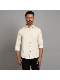 Royal Enfield - Off White Solid Snap Button Shirt
