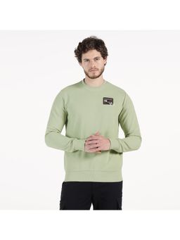 Royal Enfield - Men Green Cotton Blend Embroidered Sweatshirt