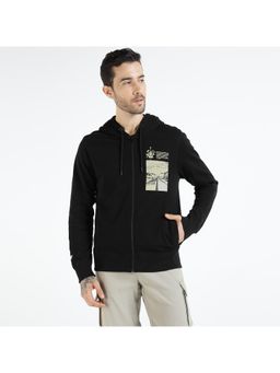 Royal Enfield - Men Black Cotton Graphic Hoodie