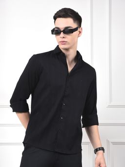 CRIMSOUNE CLUB - Men Black Vertical Stripes Shirt