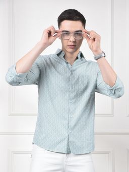 CRIMSOUNE CLUB - Men Green Printed Shirt