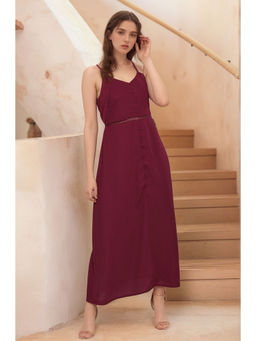 RARE - Maroon Solid Regular Dress