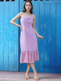 RARE - Purple Solid Bodycon Dress