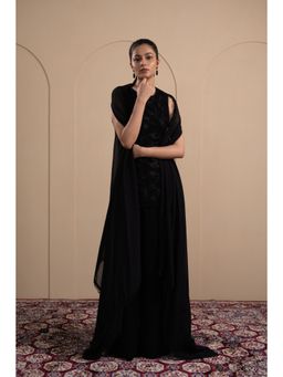 LABEL TANYA CHOPRA - Black Kurta and Palazzos with Dupatta (Set of 3)