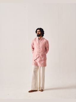 WABI SABI by Anshum-Ritesh - Palm Reverie Pink Kurti with Pant and Bundi