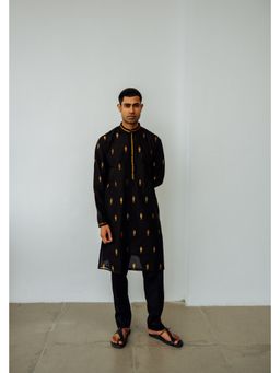 WABI SABI by Anshum-Ritesh - Anchovies Black Kurta with Pyjama