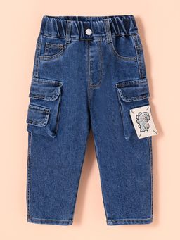 Hopscotch - Blue Character Patch Cargo Jeans
