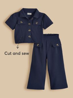 Hopscotch - 2-Pc Navy Blue Textured Co-Ord