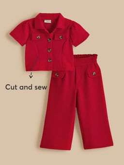 Hopscotch - 2-Pc Red Textured Co-Ord