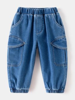 Hopscotch - Blue Utility Denim Cargo Jeans