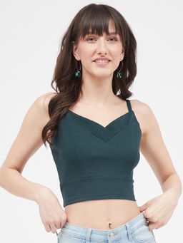 Kibo - Green Polyester Crop Top