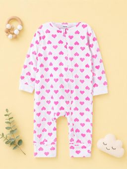 Kidbea - 100% Organic cotton Heart Print Romper - Pink