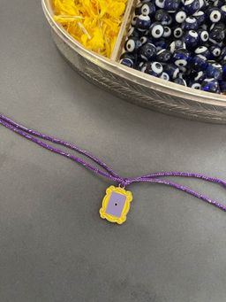 Digital Dress Room - Beautiful Designer Rakhi Friends Peephole Frame Purple Thread Rakhi