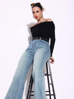 SHOWOFF - Women Solid Black Top