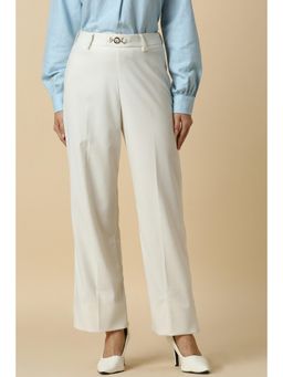 Allen Solly - Women White Solid Formal Trousers
