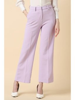 Allen Solly - Women Lilac Solid Formal Trousers