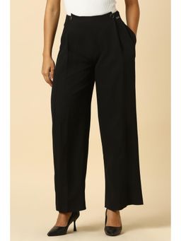 Allen Solly - Women Black Solid Formal Trousers