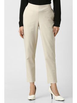 Van Heusen - Women Beige Textured Formal Trousers