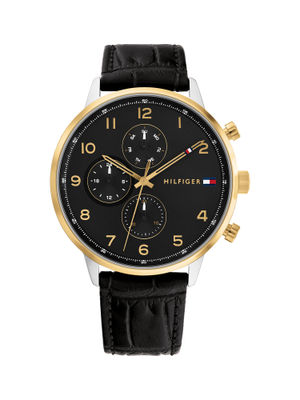 Tommy hilfiger round analog black dial men's watch Clearance