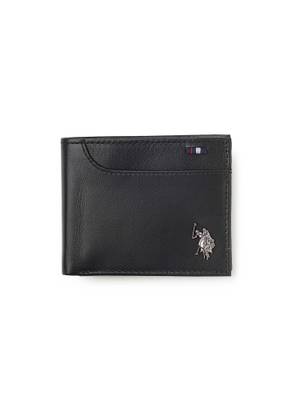 Buy U.S. POLO ASSN. Men Opera Black Leather Two Fold Wallet - Image 1