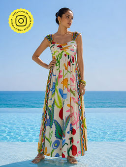 Poppi - Green Eden Printed Maxi Dress