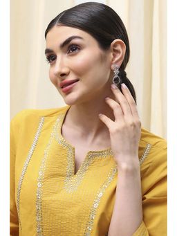 Biba - Women Purple Brass Drop Earrings