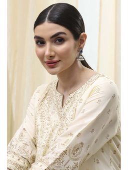 Biba - Women Navy Blue Brass Jhumka