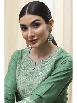 Biba - Women Green Brass Drop Earrings