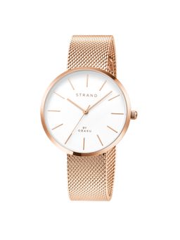 Strand by Obaku - Sunset Rose Quartz White Round Dial Womens Watch - S700Lxvimv