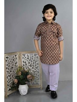 Ahhaaaa - Brown Kurta with Pathani Pyjama - Eid & Ramadan Festive Wear (Set of 2)