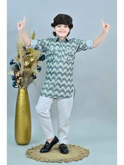 Ahhaaaa - Olive Kurta with Pathani Pyjama - Eid & Ramadan Festive Wear (Set of 2)
