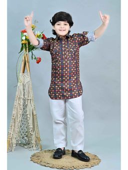 Ahhaaaa - Red Kurta with Pathani Pyjama - Eid & Ramadan Festive Wear (Set of 2)