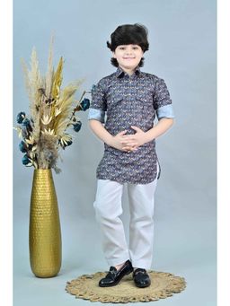 Ahhaaaa - Turquoise Kurta with Pathani Pyjama - Eid & Ramadan Festive Wear (Set of 2)