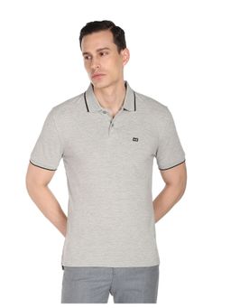Arrow - Sports Men Light Grey Solid Pique Knit Polo T-Shirt
