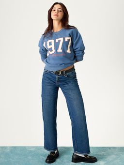 American Eagle - Women Blue Stretch High-Waisted Stovepipe Jeans