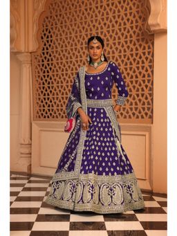 Sheetal Batra - Aasmaa Purple Lehenga with Choli and Dupatta (Set of 3)