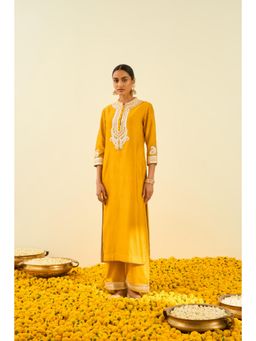Sheetal Batra - Yellow Kurta with Palazzo (Set of 2)