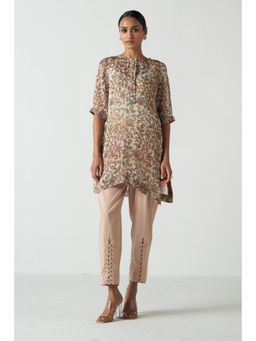 STUDIO BAGECHAA - Beige Sharifa Kurta with Pant (Set of 2)