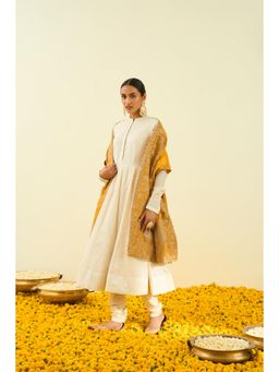 Sheetal Batra - Glaze Mustard Tilla Embroidery Dupatta